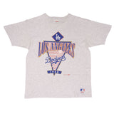Vintage MLB Los Angeles Dodgers 1992 Tee Shirt Size Large Made In USA With Single Stitch Sleeves Nutmeg