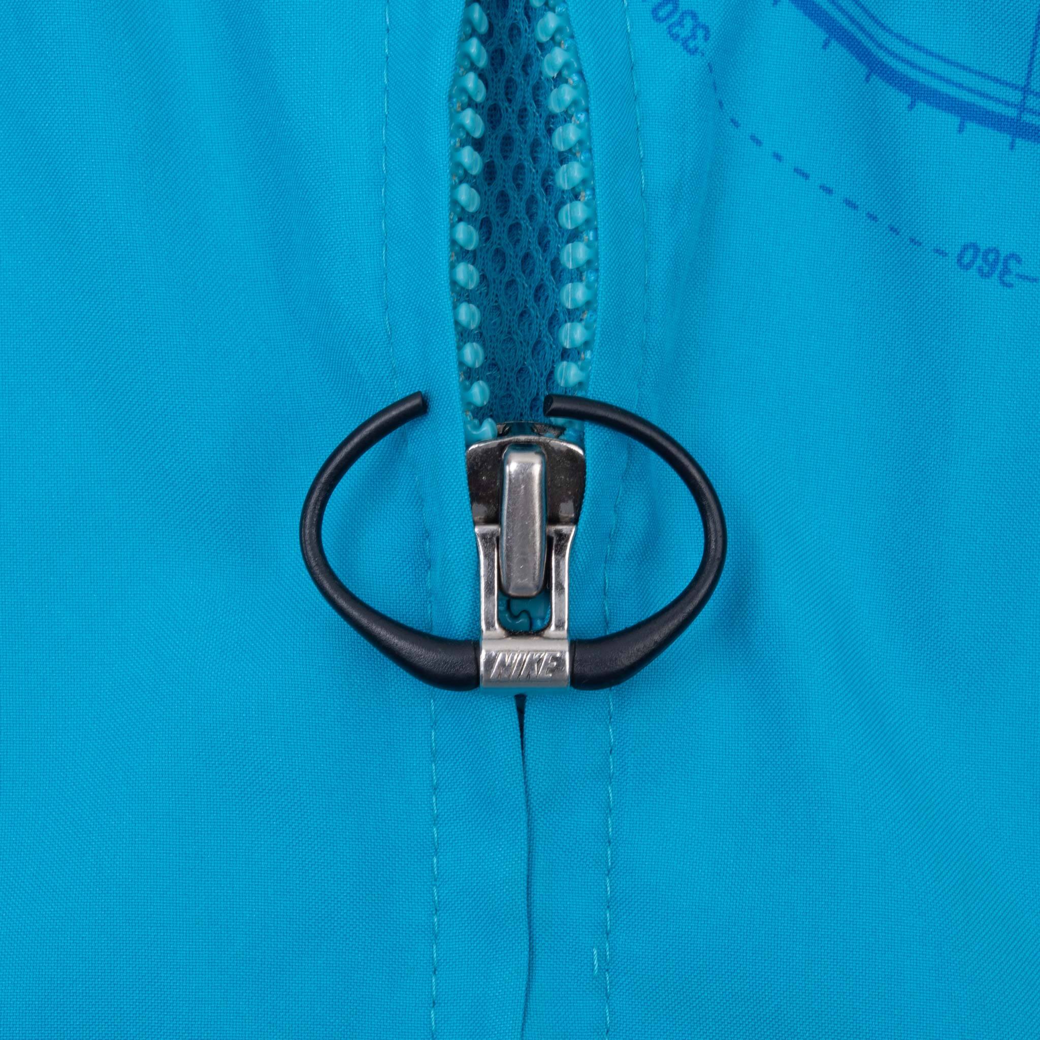 Vintage Nike International All Over Print Blue Windbreaker Jacket 1990S Size Medium