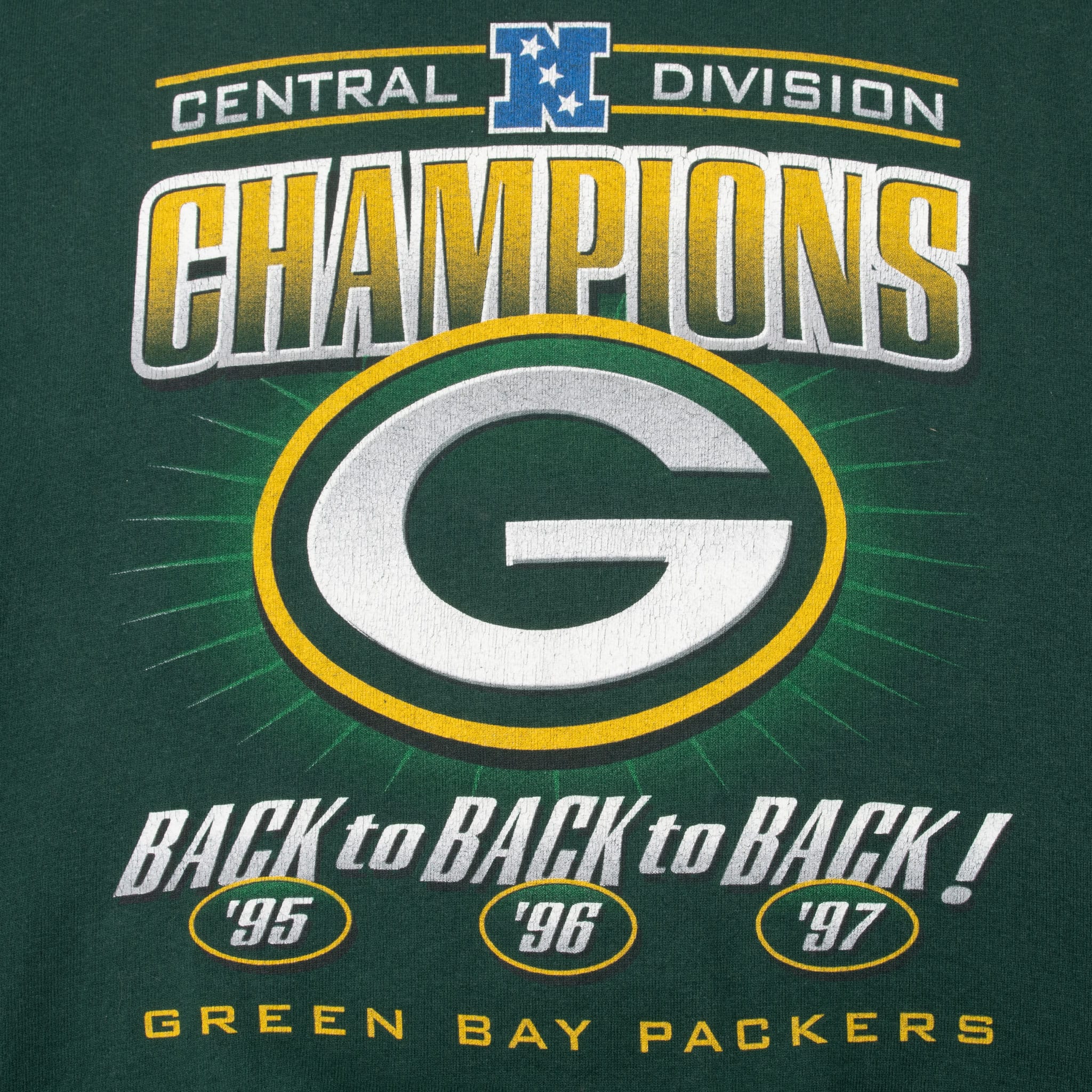 Vintage Nfl Green Bay Packers Central Division Champions 1997 Sweatshirt Size Xl Made Usa