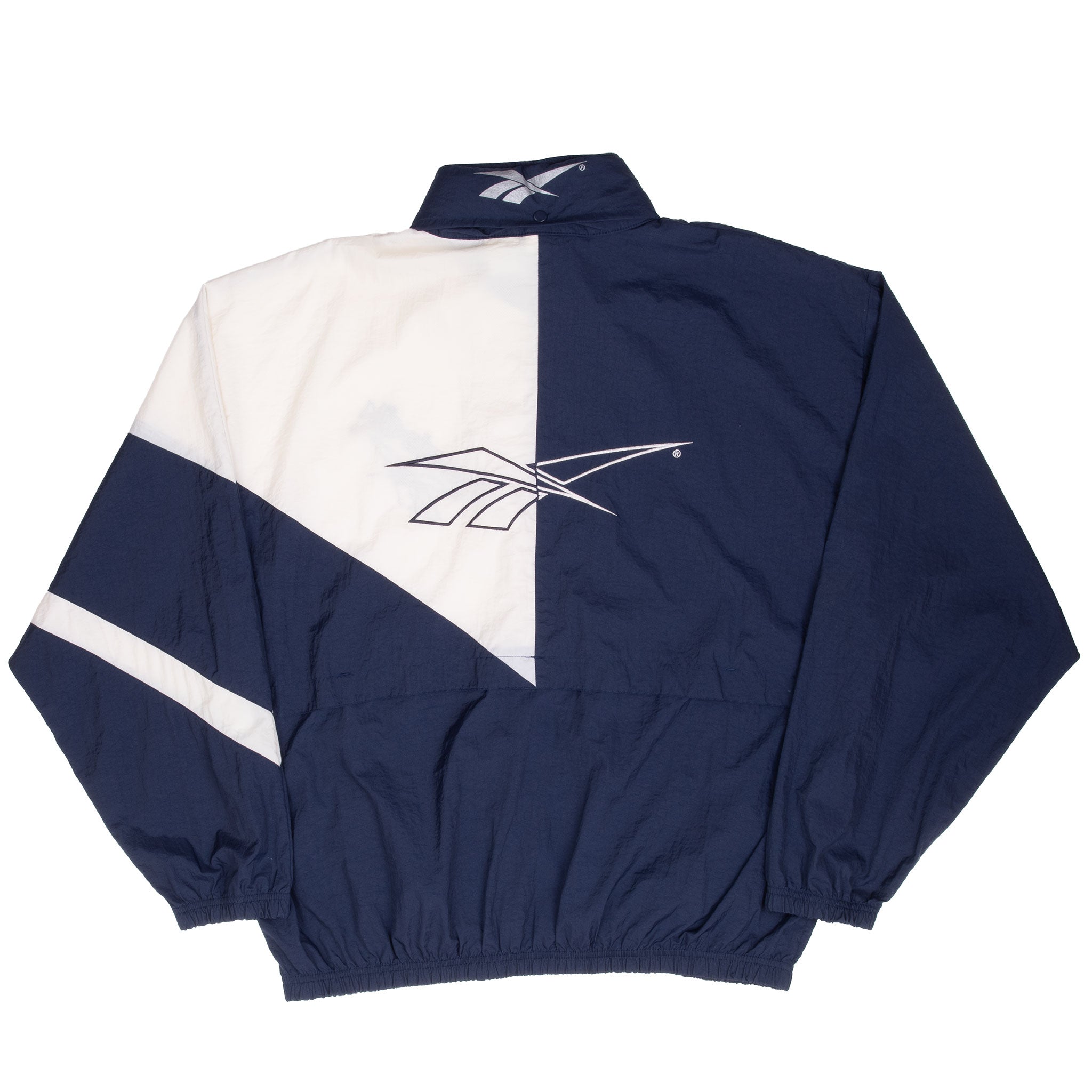 Vintage Reebok Blue And White Windbreaker Jacket 1990S Size Large