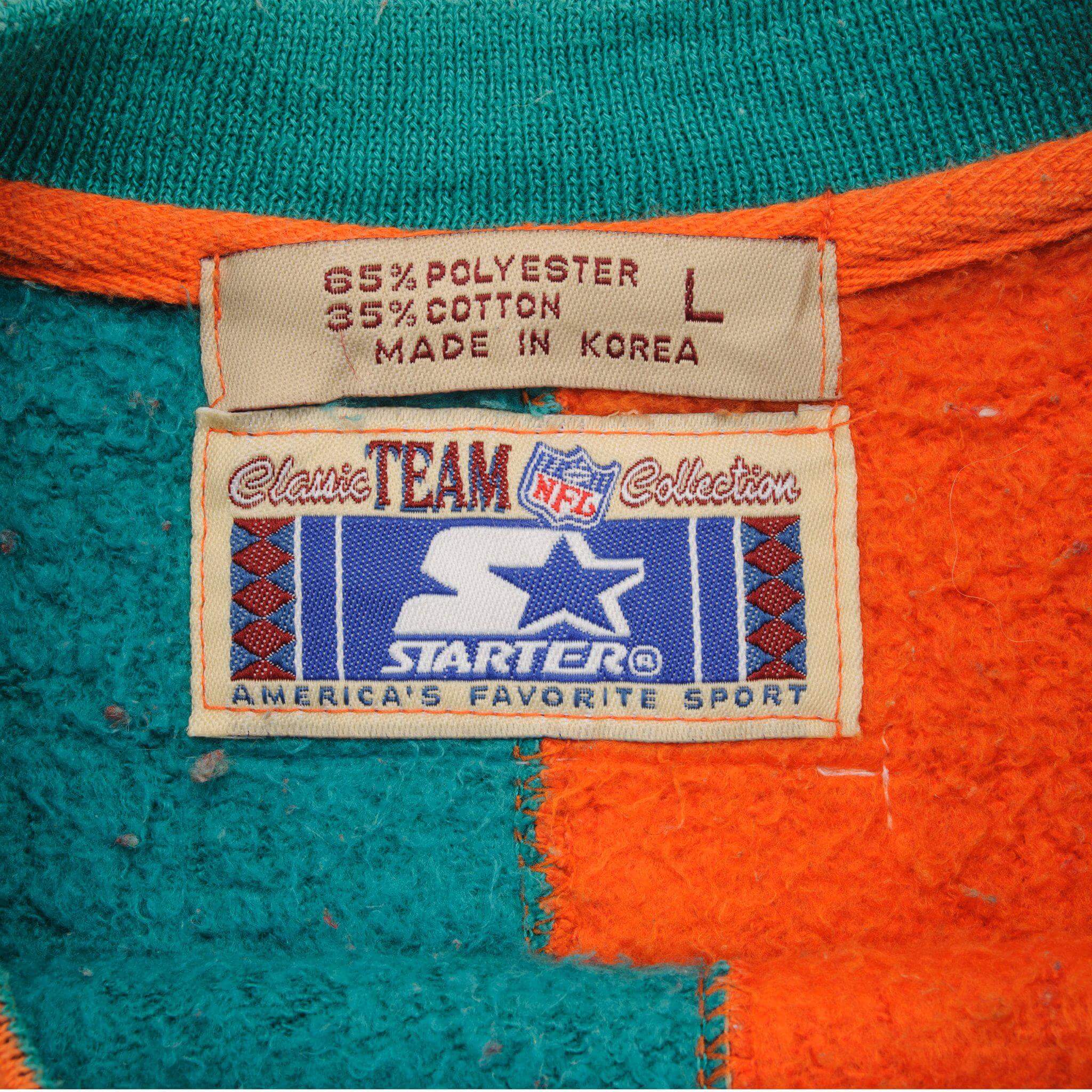 VINTAGE STARTER NFL MIAMI DOLPHINS SWEATSHIRT SIZE LARGE 1990s