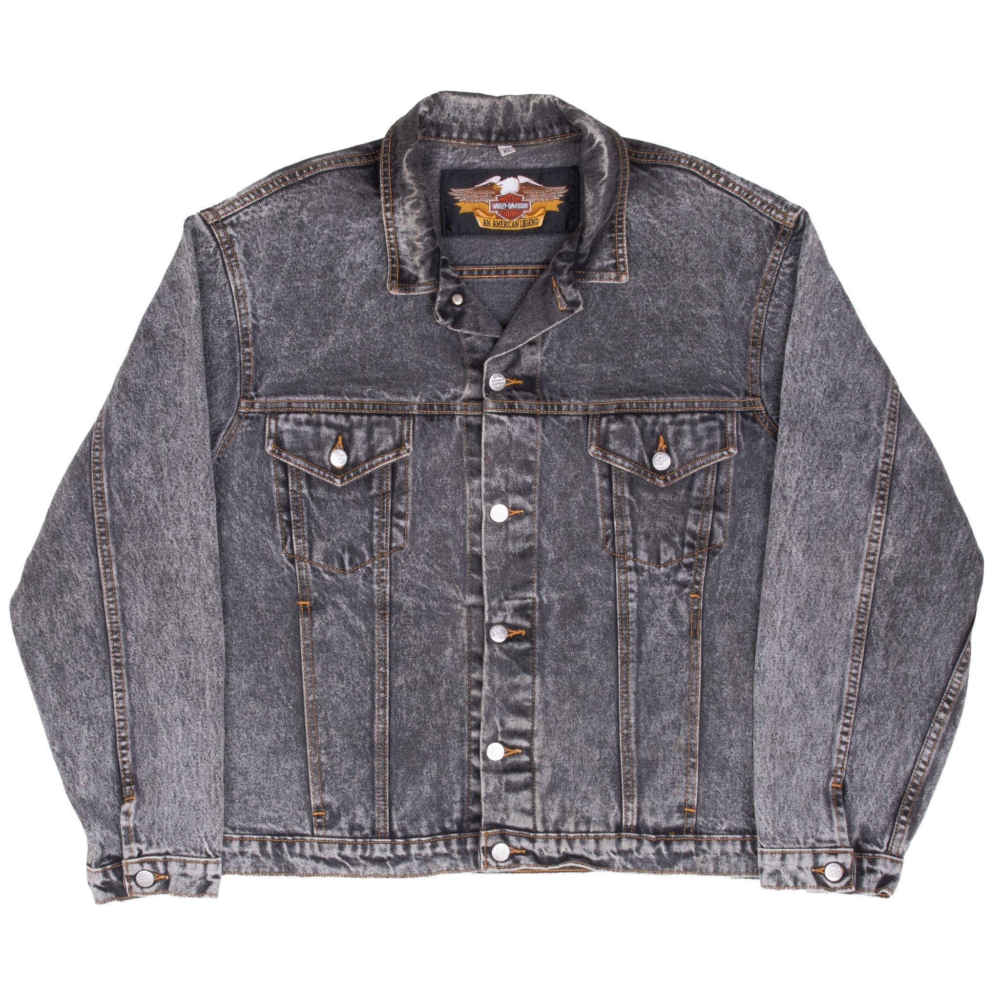 Vintage Harley Davidson Eagle American Legend Denim Jacket Size XL