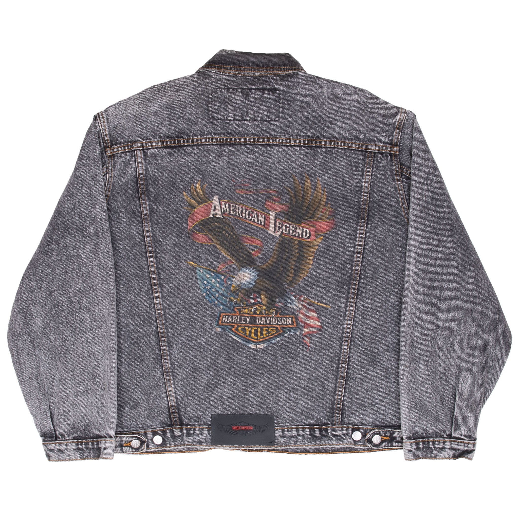 Vintage Harley Davidson Eagle American Legend Denim Jacket Size XL