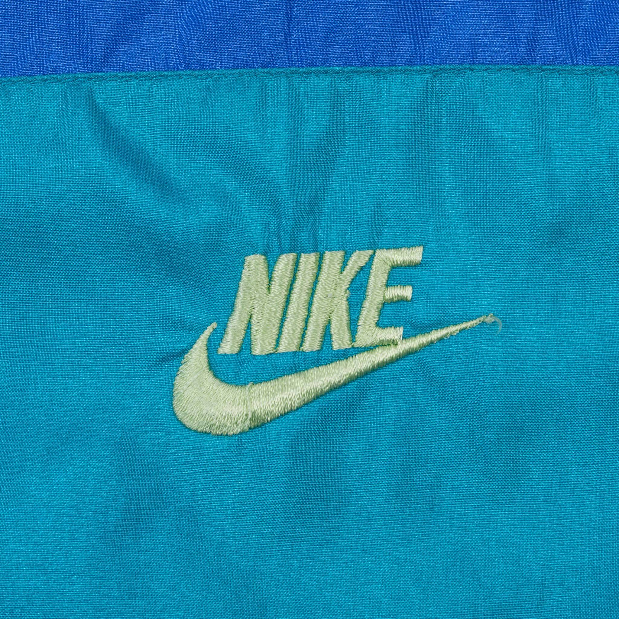 Vintage Nike Classic Swoosh Blue Windbreaker Jacket 1980S Size XL Blue Label