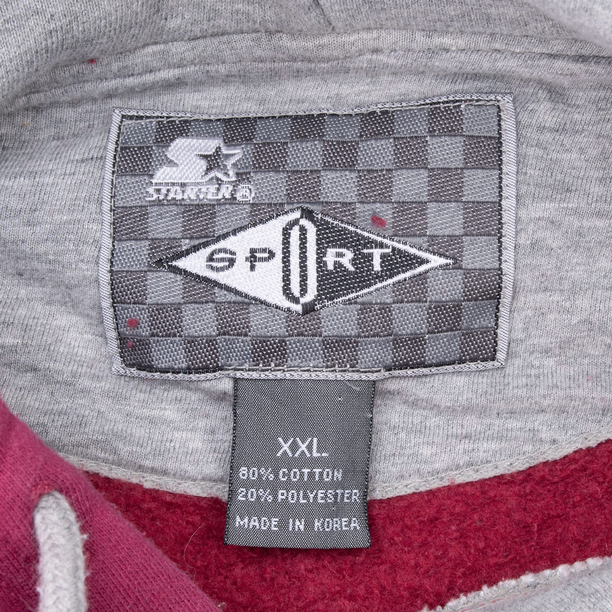 Vintage Burgundy Starter Hoodie Sweatshirt 1990S Size 2Xl