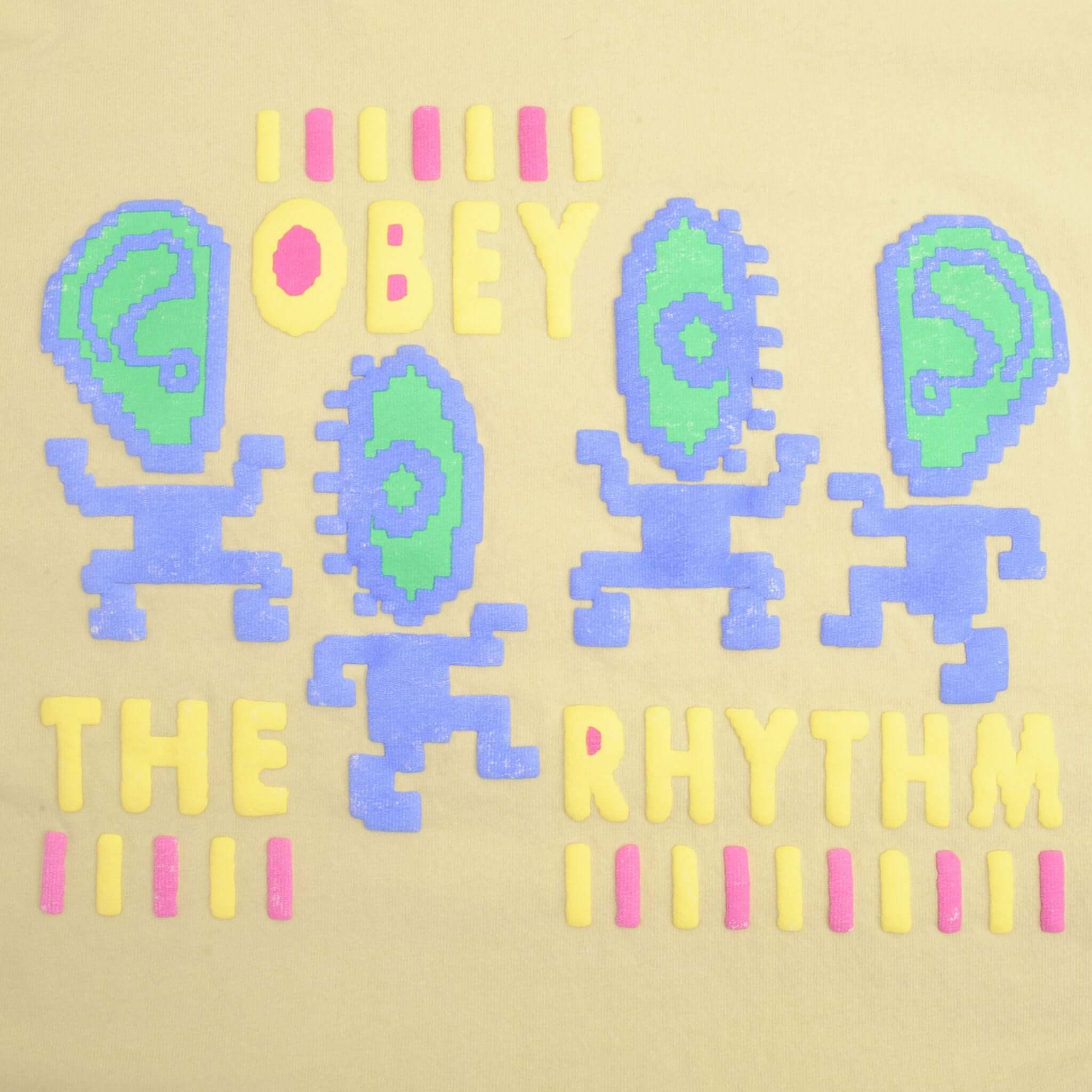 Vintage Obey The Rythme Yellow Long Sleeve Tee Shirt 2000S Size Medium