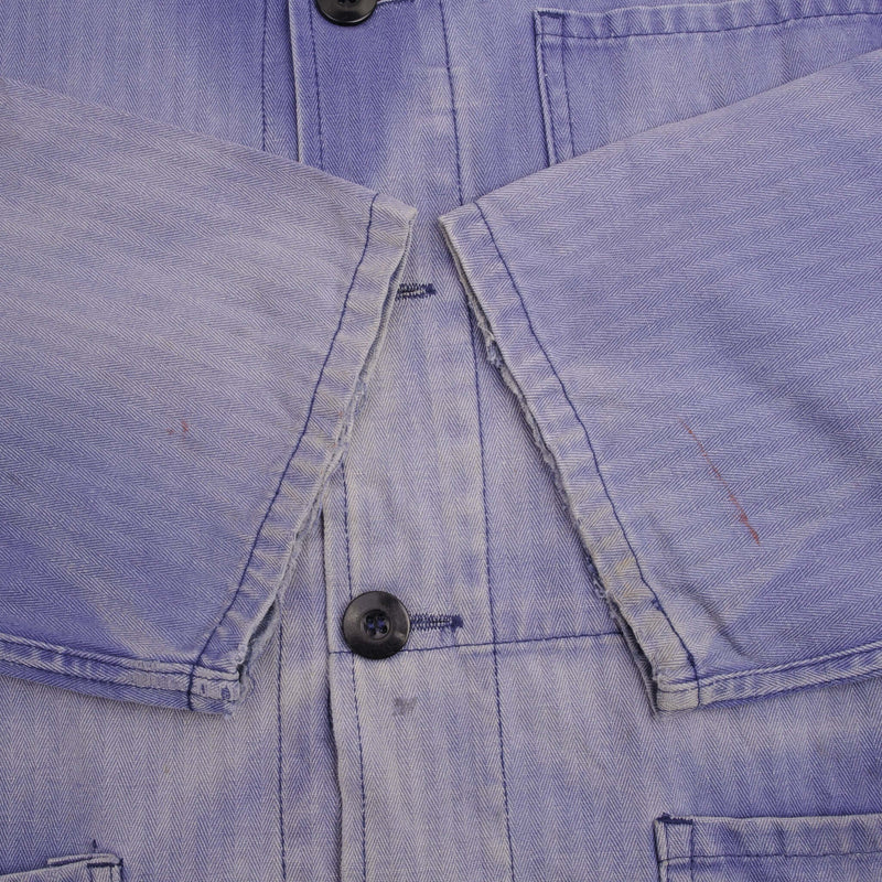 Vintage French Work Wear HBT Jacket Bleu De Travail 1960s Size XL