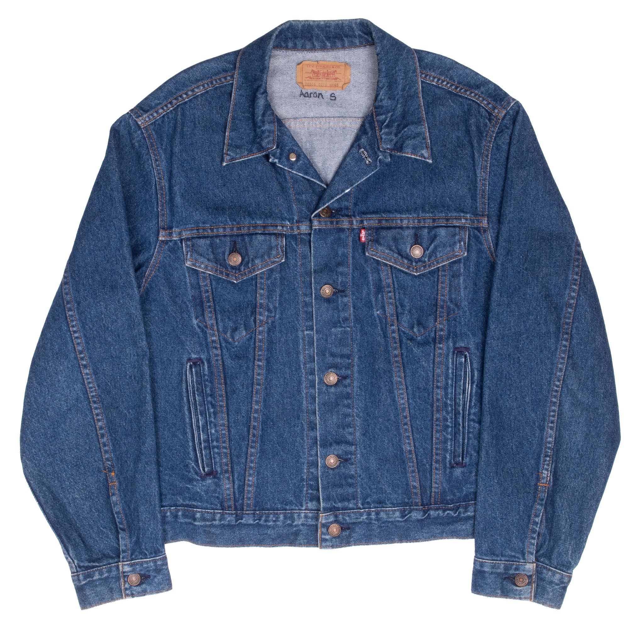 Vintage Levis Type 3 Denim Jacket 4 Pockets 70506 0216 1980S Size 46 Made In Usa