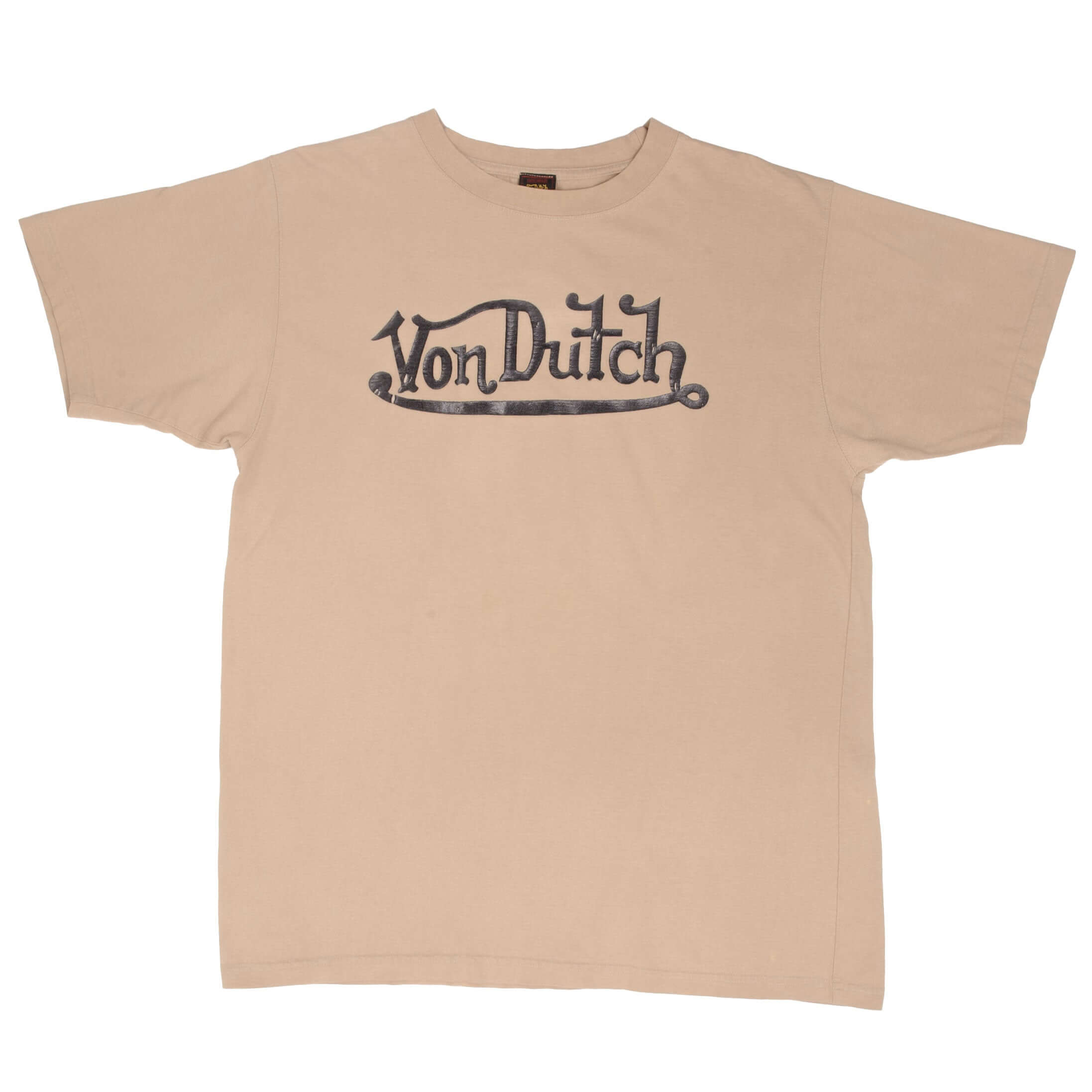 Vintage Von Dutch Beige Tee Shirt 2000S Size XL