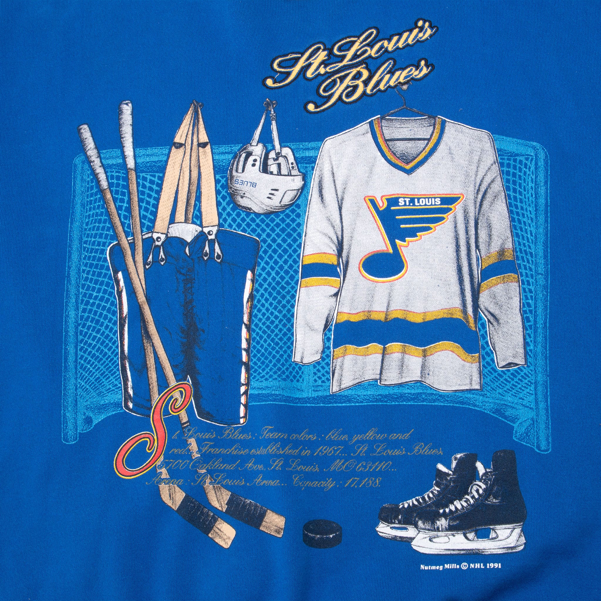 Vintage Nhl St Louis Blues Locker Room Sweatshirt 1991 Size XL Made In Usa