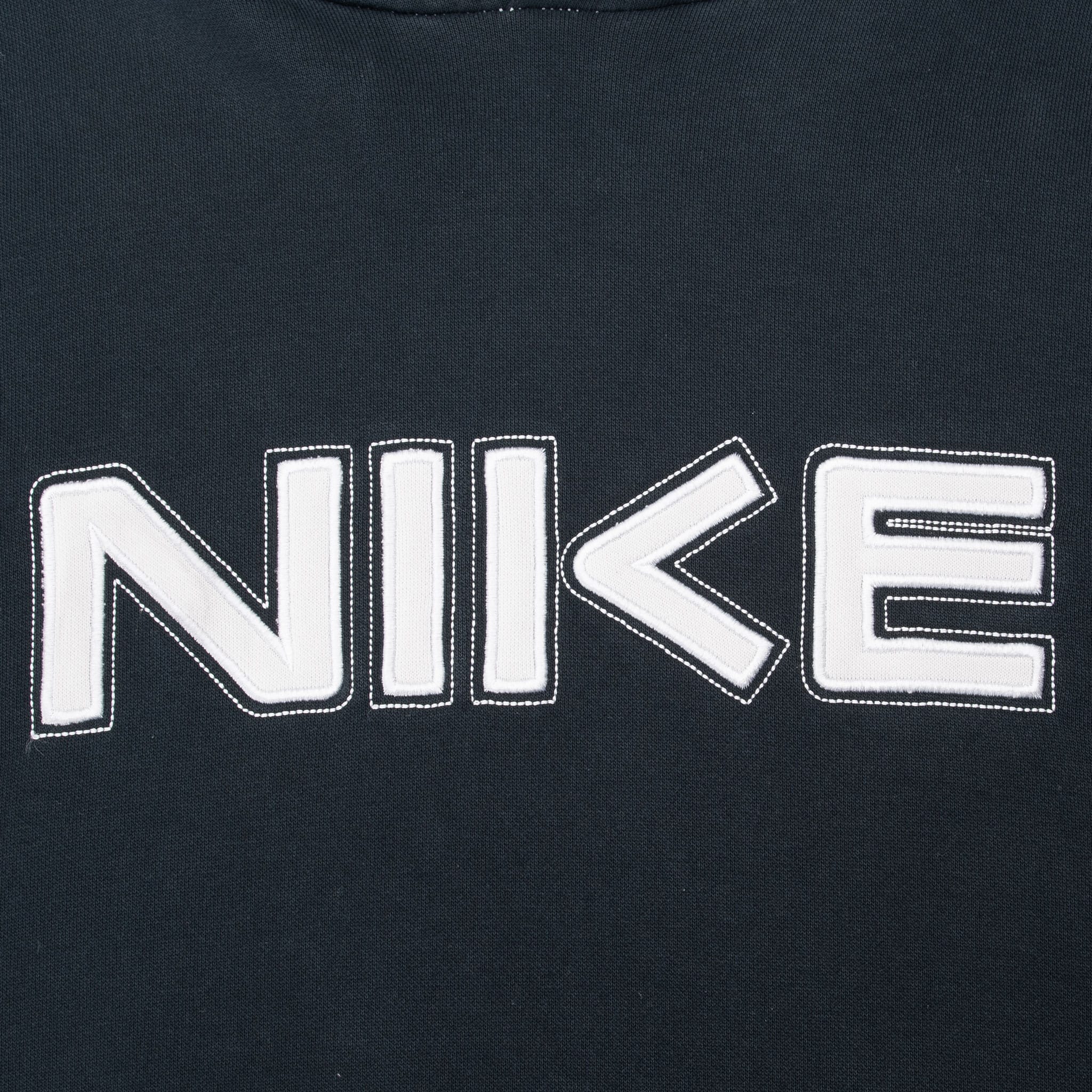 Vintage Nike Spellout Black Hoodie Sweatshirt 2000S Size 2XL