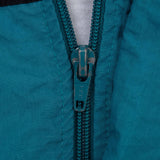 Vintage Nike Classic Swoosh Black and Cyan Windbreaker Jacket 1980S Size Large