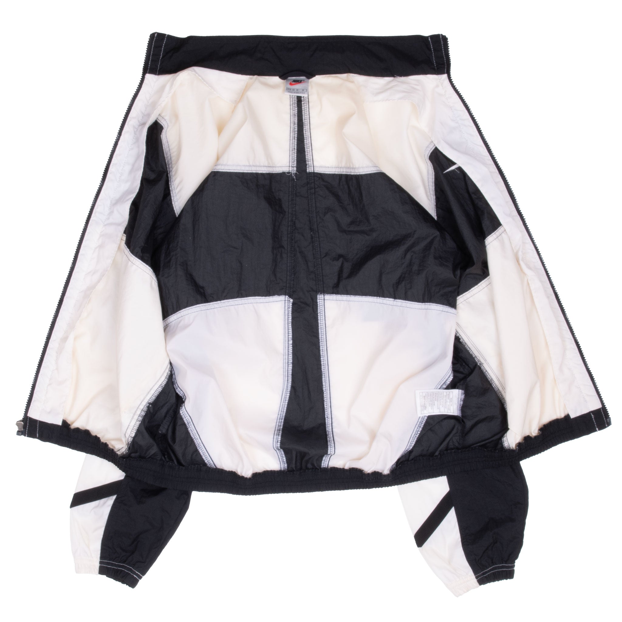 Vintage Nike Classic Swoosh White Windbreaker Jacket 1990S Size Medium Youth