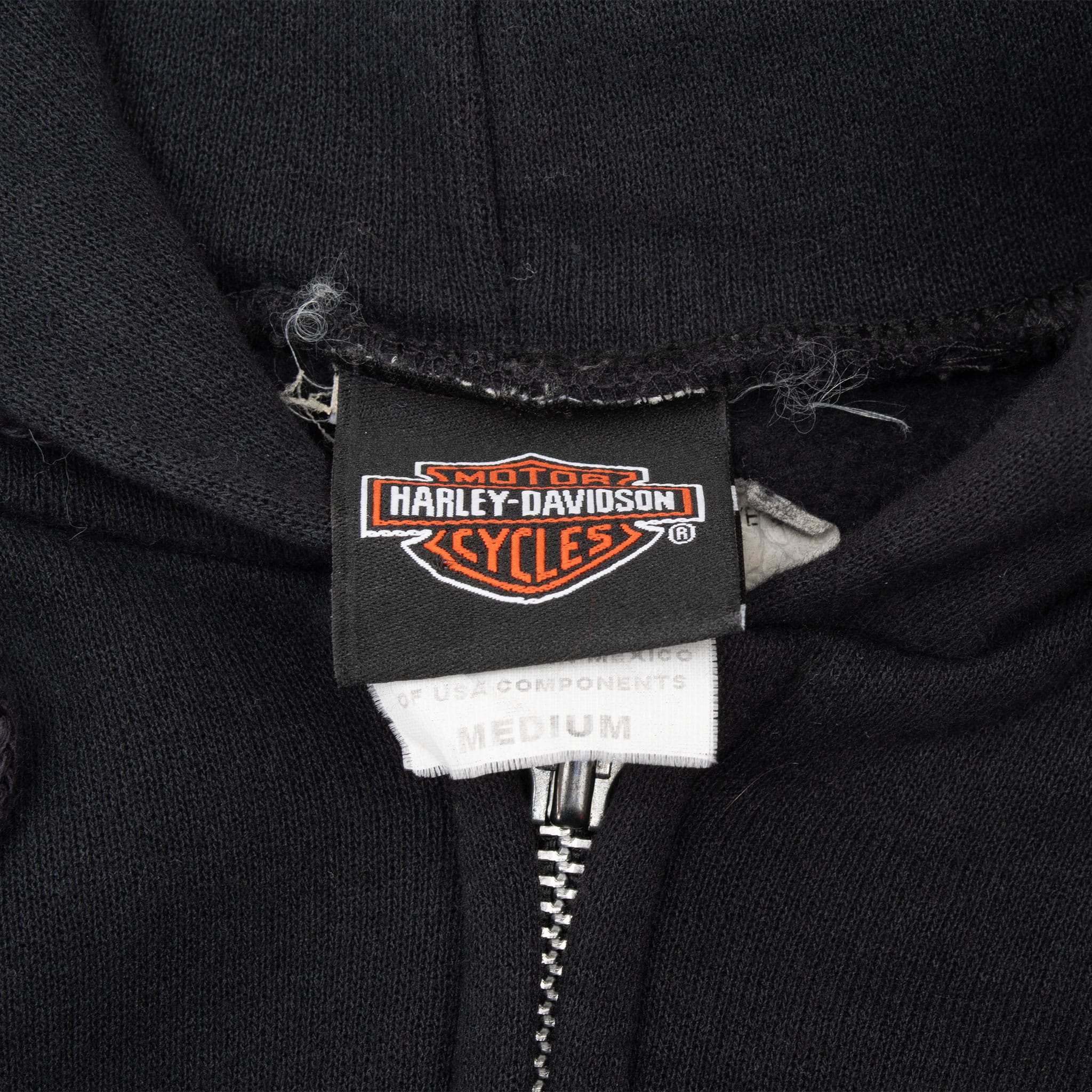 Vintage Harley Davidson Honolulu Hawaii Full Zip Black Hoodie Flaming Sleeve Sweatshirt 2004 Size Medium