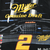 Close-up of back print with Miller Genuine Draft lettering and No. 2 race car detail