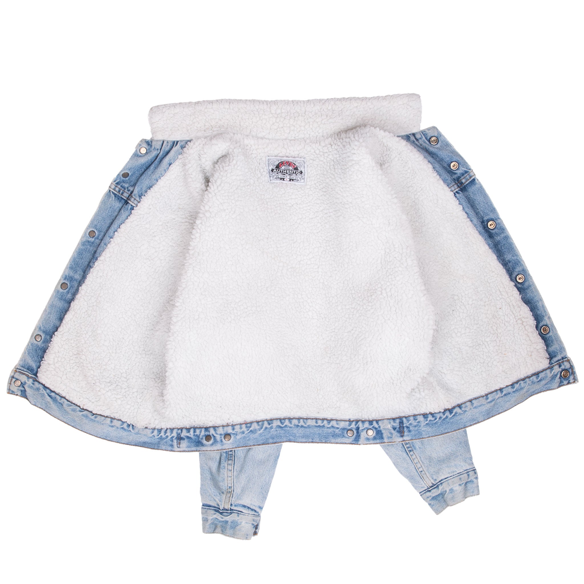 Vintage Levis Sherpa White Tab Trucker Blue Denim Jacket 1990S Size Large Made In Usa