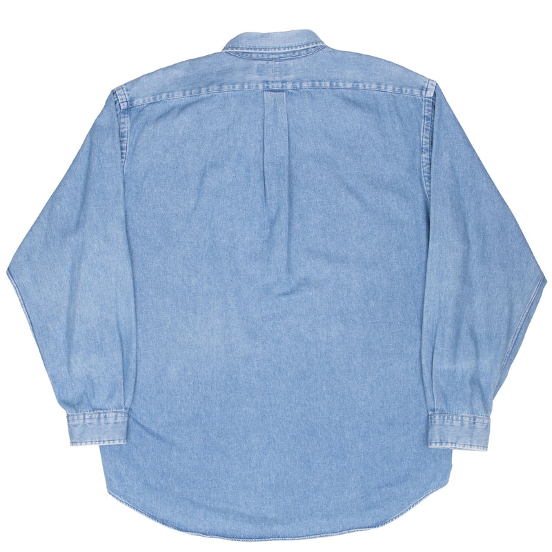 Vintage Polo Ralph Lauren Blue Denim Shirt 1990S Size XL