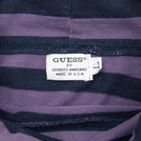 Vintage Guess Jeans Usa Striped Turtle Neck Long Sleeve Tee Shirt 1990S Size Large Made In USA