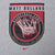 Close-up of Matt Bullard Basketball Camp hoop graphic in red, black and white with Nike Swoosh