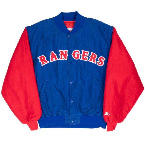 Vintage Mlb Texas Rangers Starter Bomber Jacket 1990S Size XL Made In Usa