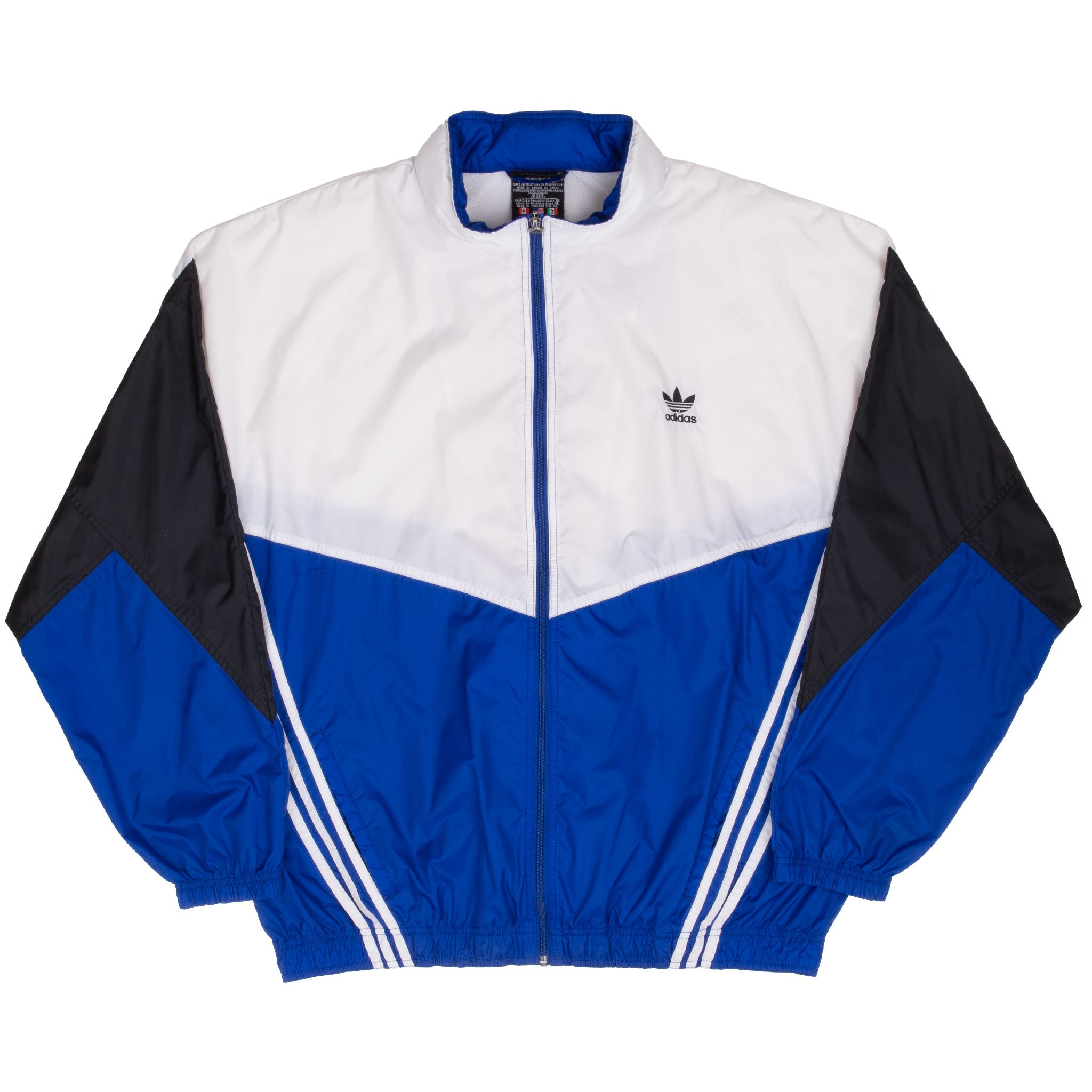 Vintage Adidas Blue White Black 1990S Windbreaker Jacket Size XL