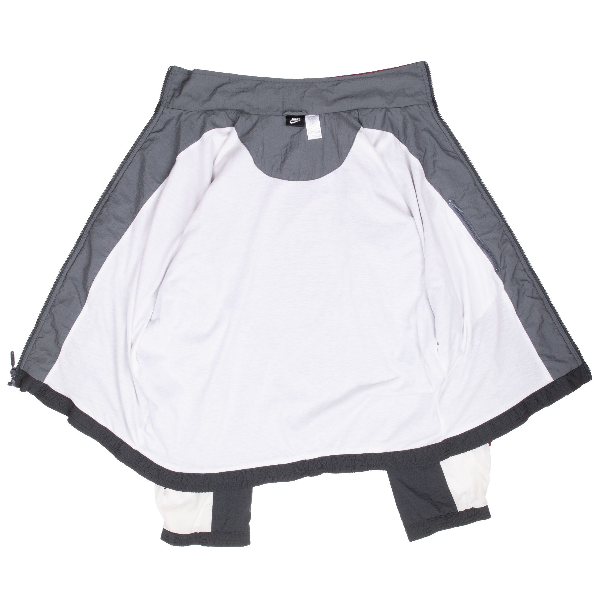 Vintage Nike Classic Swoosh Burgundy Windbreaker Jacket 1990S Size Large