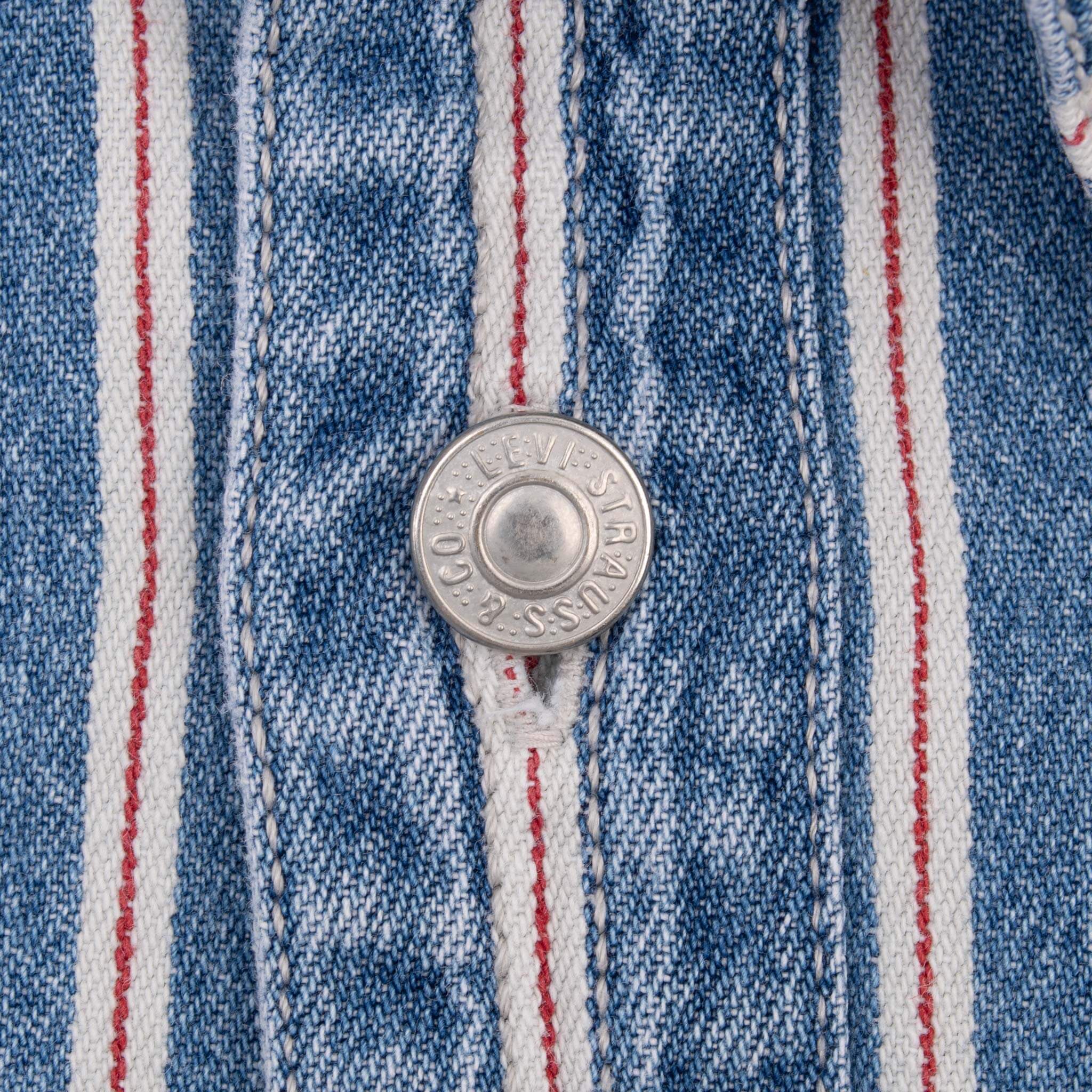 Vintage Levis Red Line Blue Pocket Denim Shirt 1990S Size Large