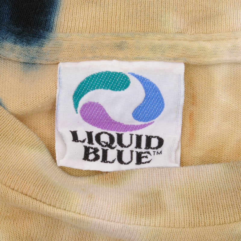 Vintage Tie Dye NFL New Orleans Saints Liquid Blue Tee Shirt 1990S Size Large