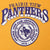 Close-up of purple and white Prairie View Panthers lettering and university seal print