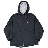 Vintage Nike Classic Swoosh Black Windbreaker Jacket 1990S Size XL (16-18) Youth