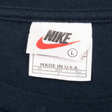 Vintage Nike Neon Big Swoosh Blue Tee Shirt 1990S Size Large Made In Usa