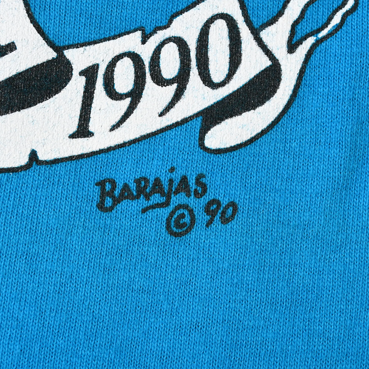 Close-up of Barajas ©90 artist signature beneath the 1990 print