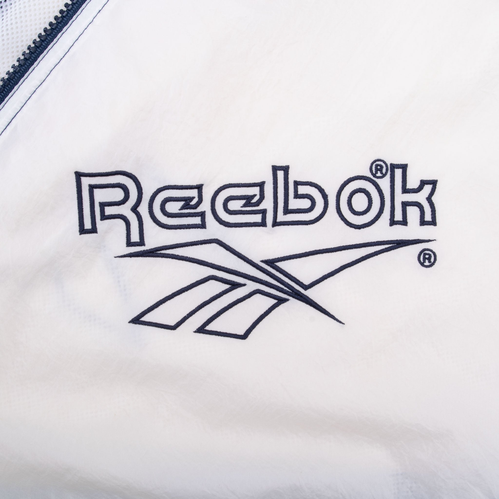 Vintage Reebok Blue And White Windbreaker Jacket 1990S Size Large