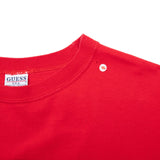 VINTAGE GUESS JEANS EMBROIDERED RED TEE SHIRT 1990S LARGE MADE IN USA