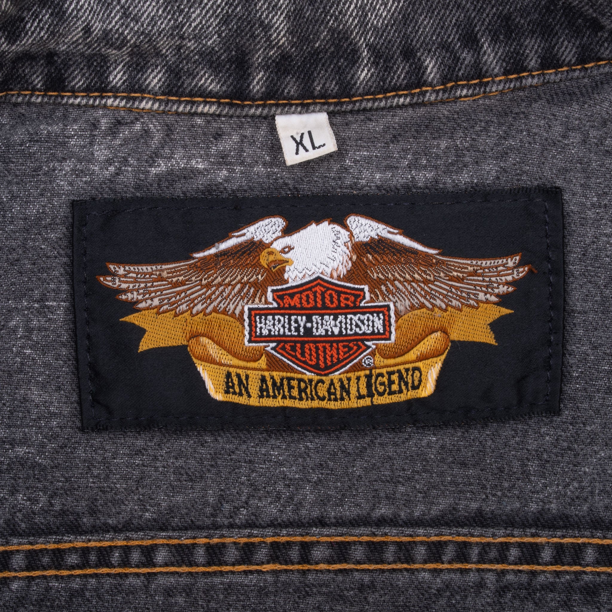Vintage Harley Davidson Eagle American Legend Denim Jacket Size XL