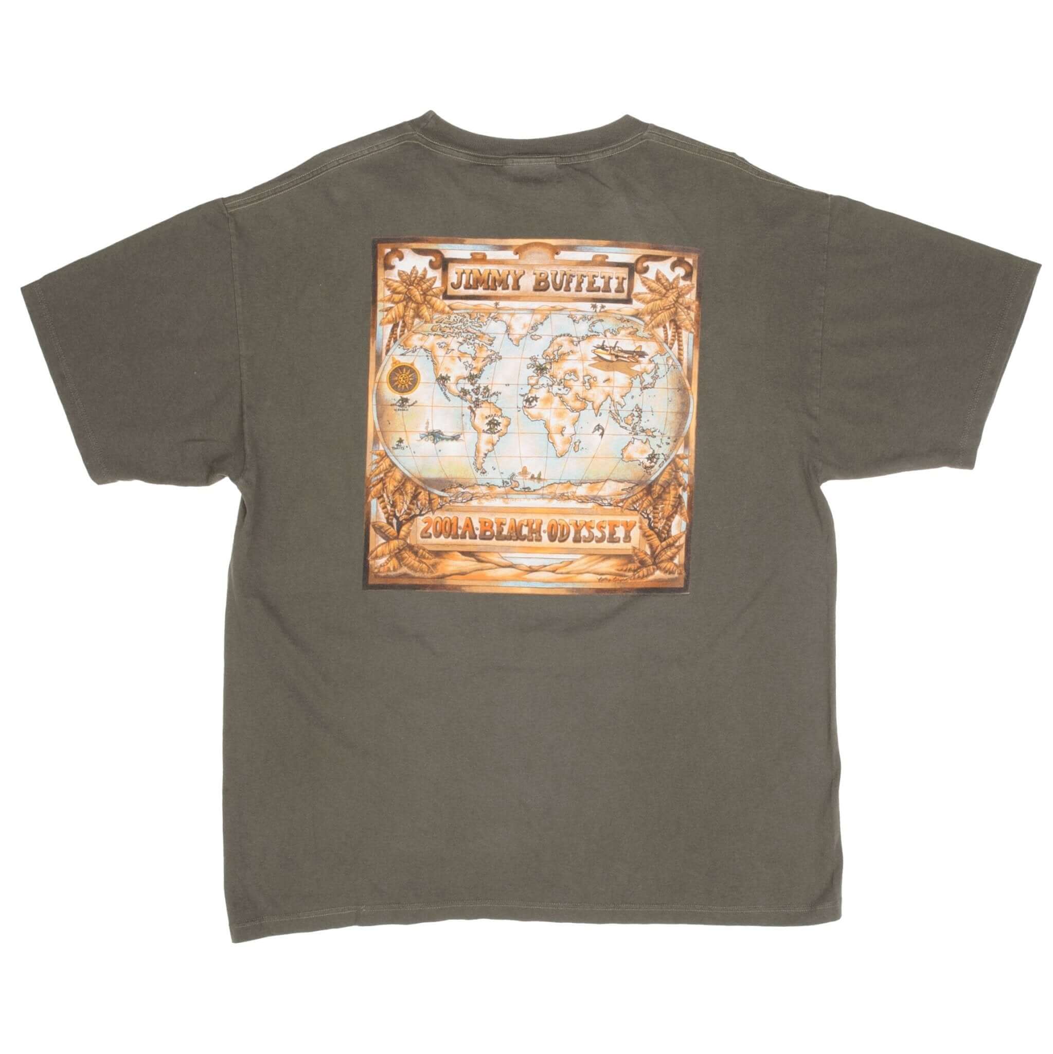 Vintage Jimmy Buffett 2001 A Beach Odyssey Tee Shirt Size XL