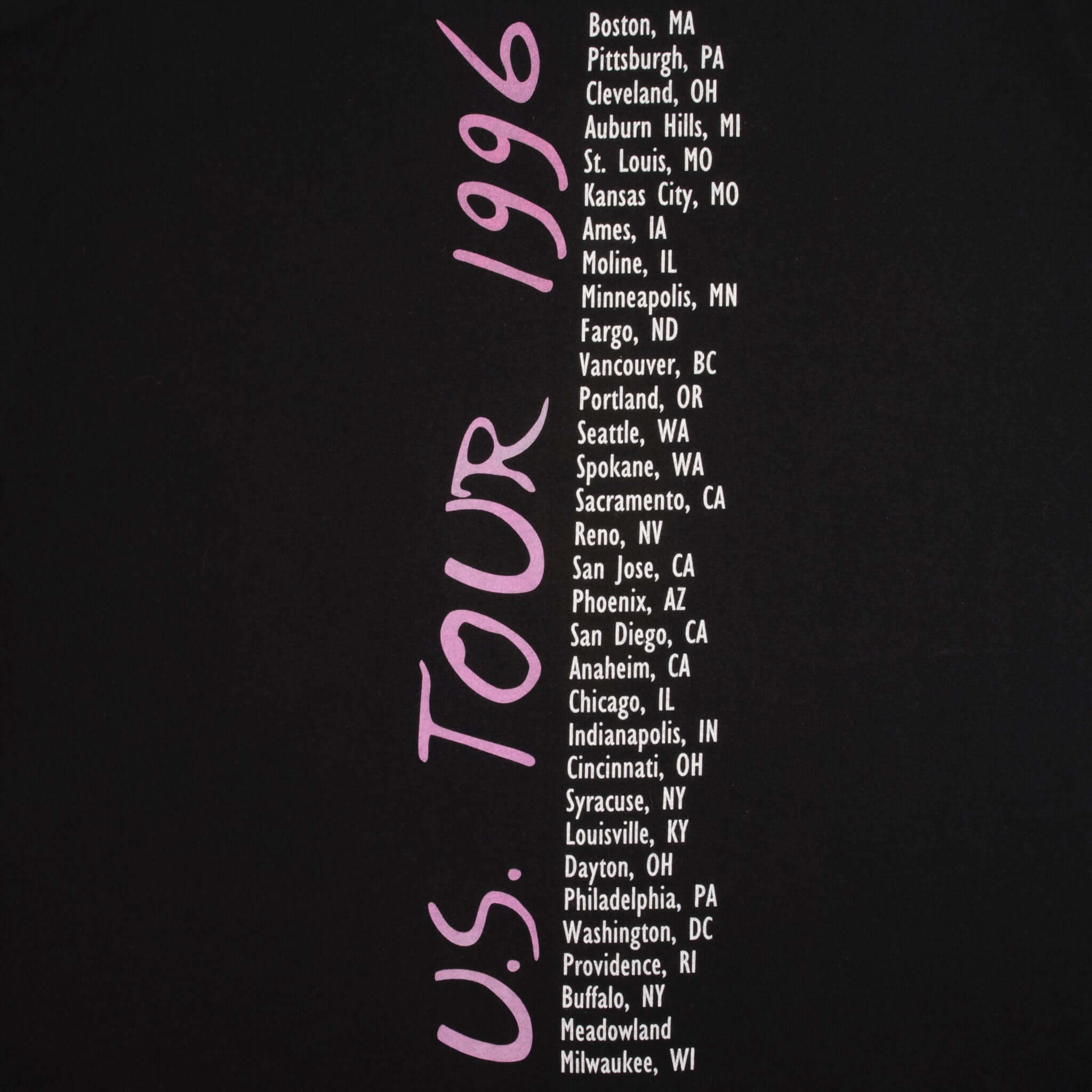 Vintage Neil Diamond US Tour 1996 Tee Shirt Size XL with single stitch sleeves