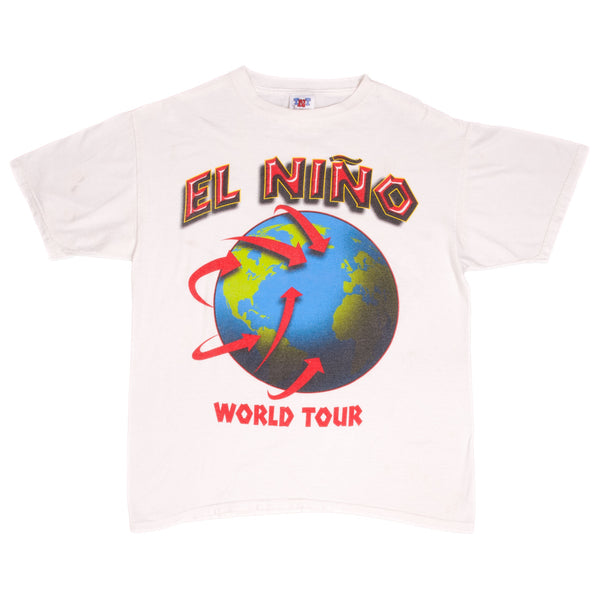 Vintage El Niño And La Niña World Weather Climate Patern Tee Shirt 1990S Size Large 