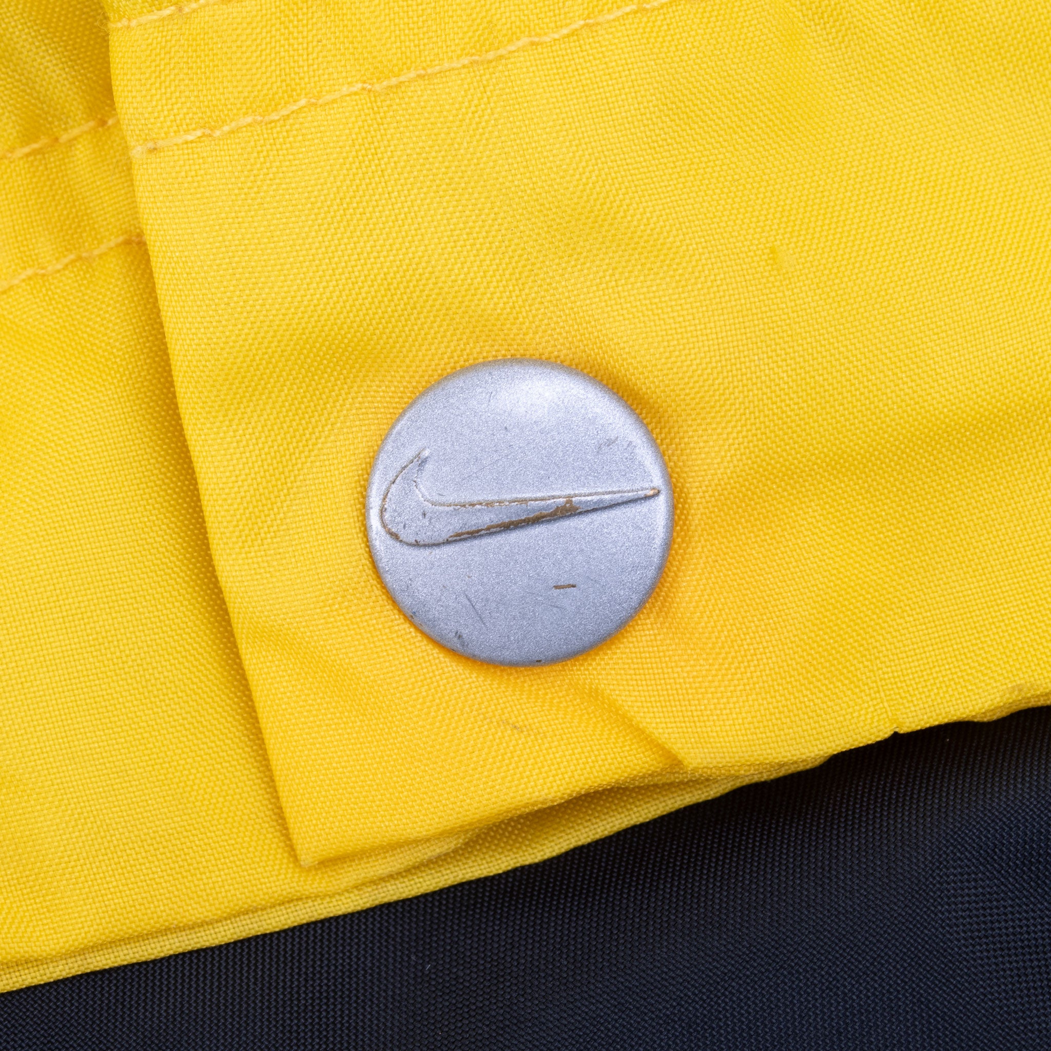 Vintage Nike Classic Swoosh Black And Yellow Windbreaker Jacket 1990S Size 2XL