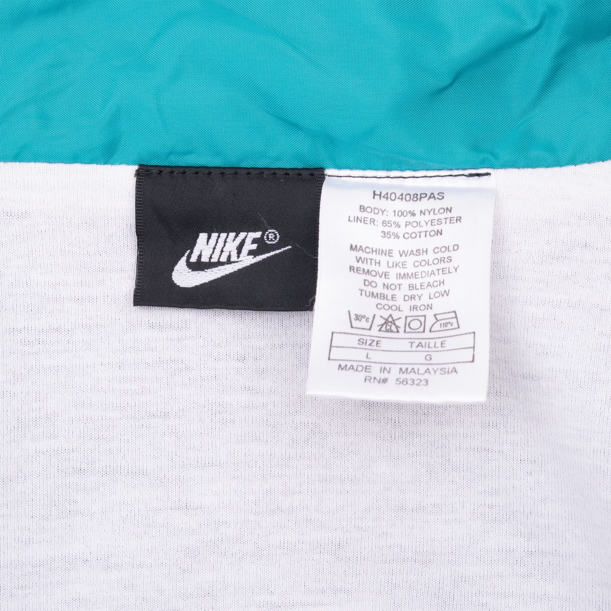 VINTAGE NIKE TEAL BLUE WINDBREAKER JACKET EARLY 1990S LARGE