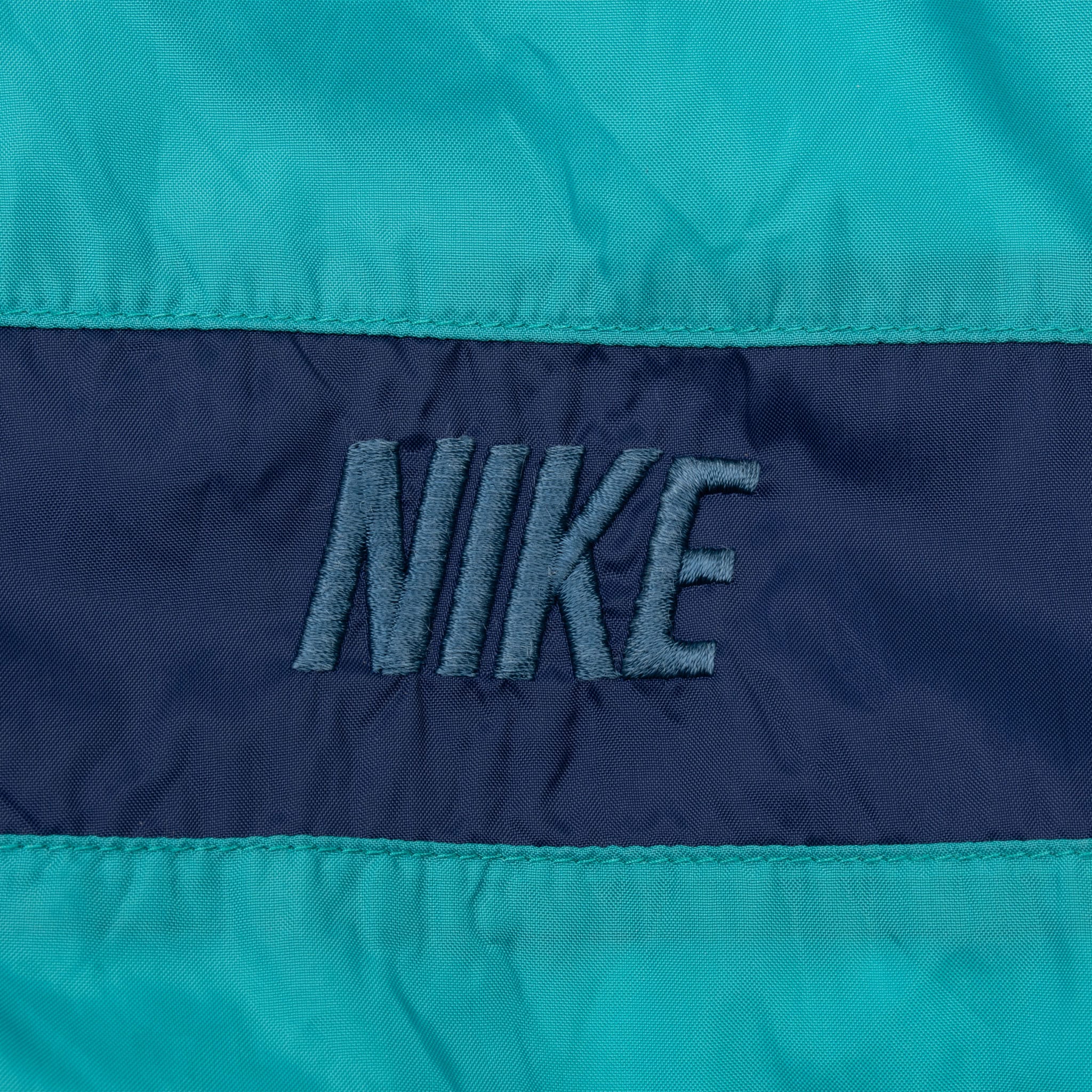 VINTAGE NIKE TEAL BLUE WINDBREAKER JACKET EARLY 1990S LARGE