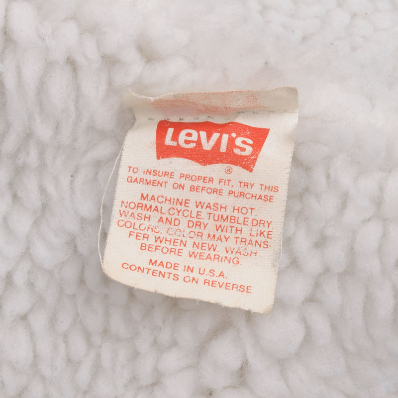 Vintage Levis Sherpa Trucker Denim Jacket Very Dark Wash Clean 1980s Size Small Made In USA