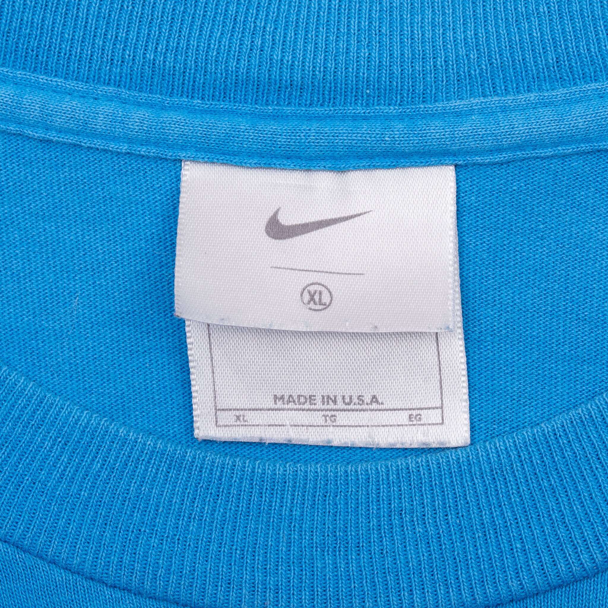 Vintage Nike Spellout Blue Tee Shirt 2000S Size XL Made In Usa