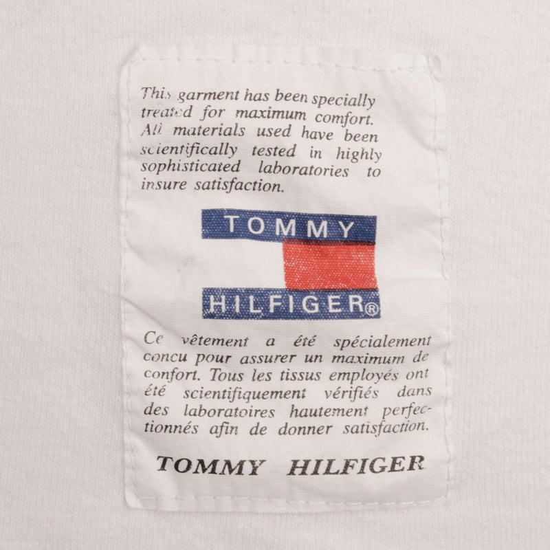 Vintage Tommy Hilfiger Spellout White Tee Shirt 1990S Medium Made In USA