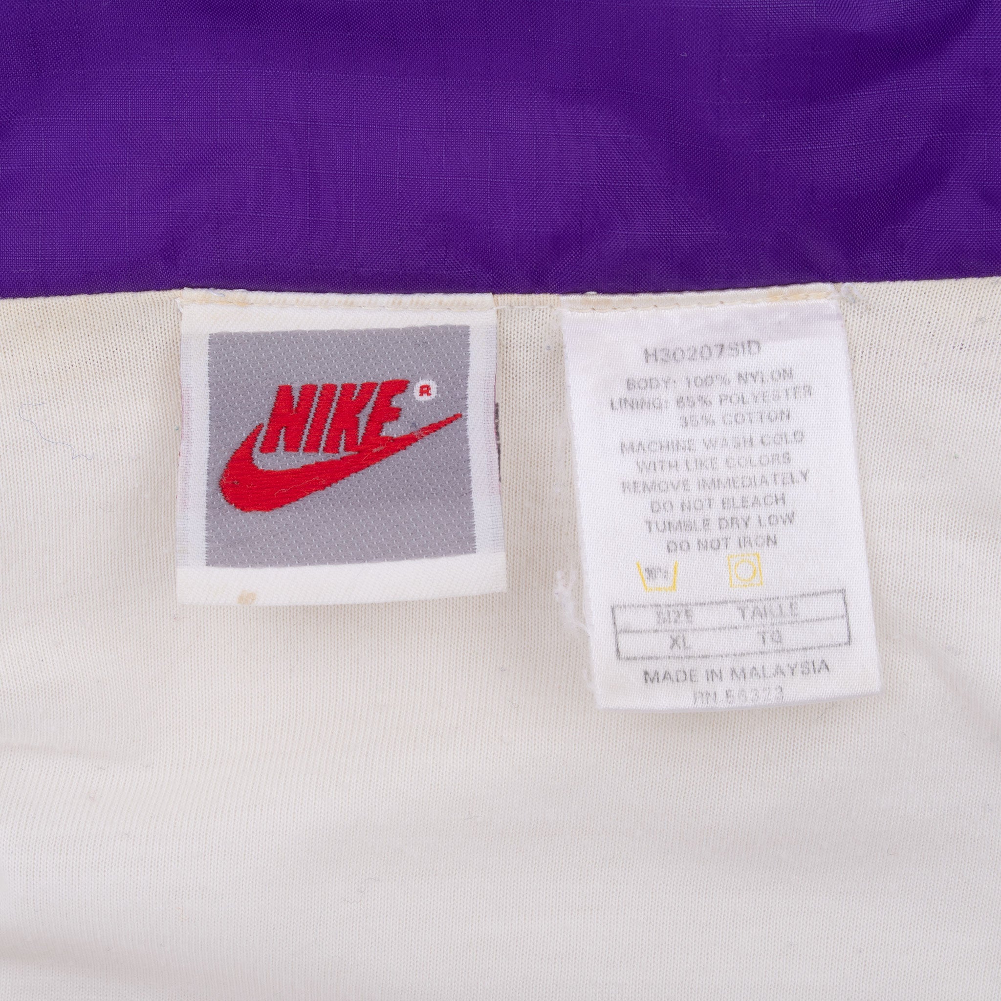 Vintage Nike Swoosh Purple Windbreaker Jacket Late 1980S Size XL