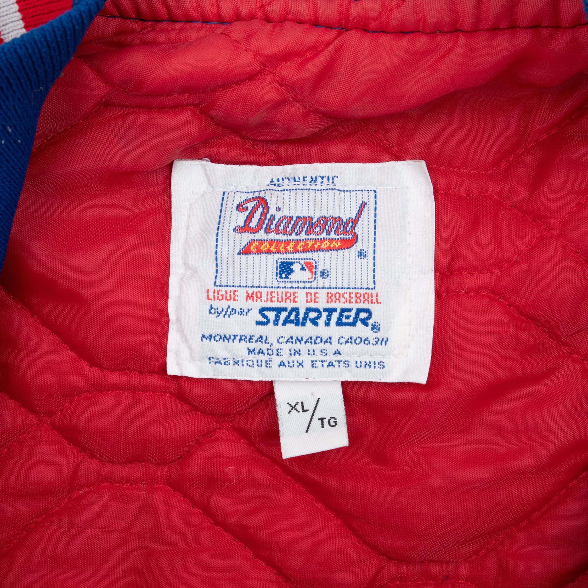 Vintage Mlb Montreal Expos Starter Satin Bomber Jacket 1990S Size XL Made In Usa