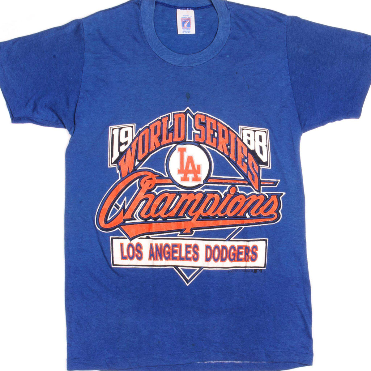 VINTAGE MLB LOS ANGELES DODGERS WORLD CHAMPIONS TEE SHIRT 1988 SMALL M