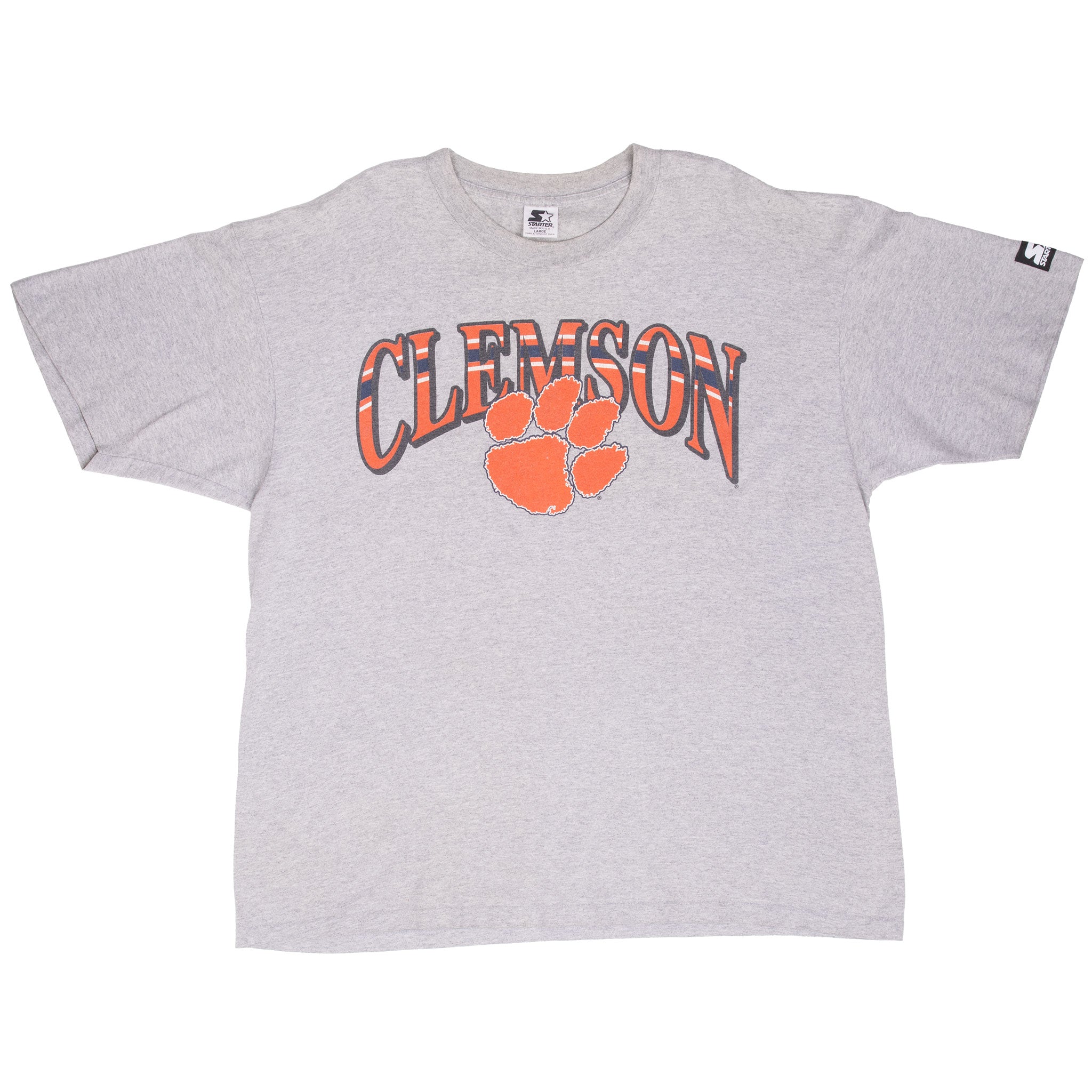 VINTAGE NCAA CLEMSON UNIVERSITY TIGERS 1990S STARTER TEE SHIRT LARGE MADE IN USA