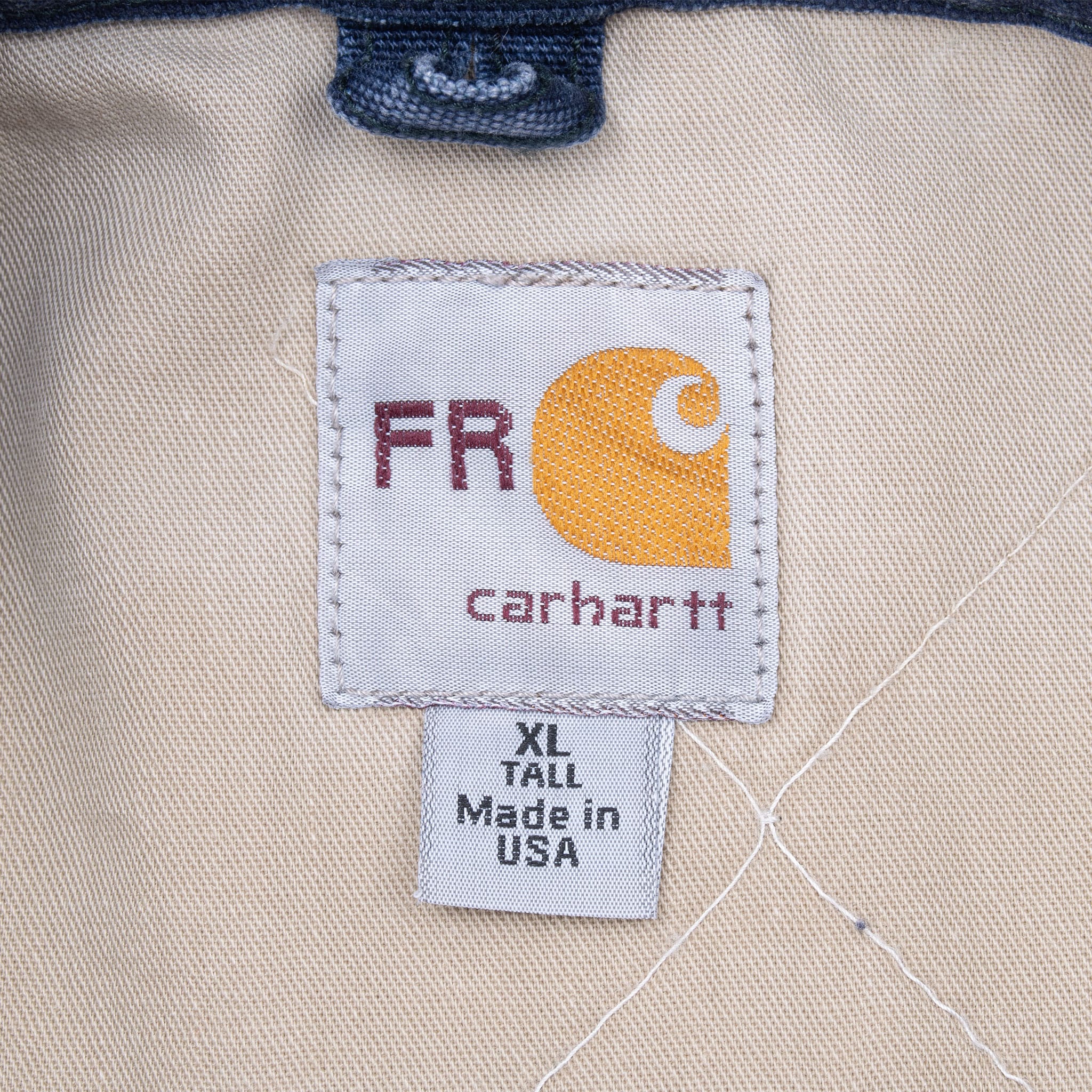 Vintage Carhartt Blue Fire Resistant Jacket Frj195Dny 2012 Size Xl Tall