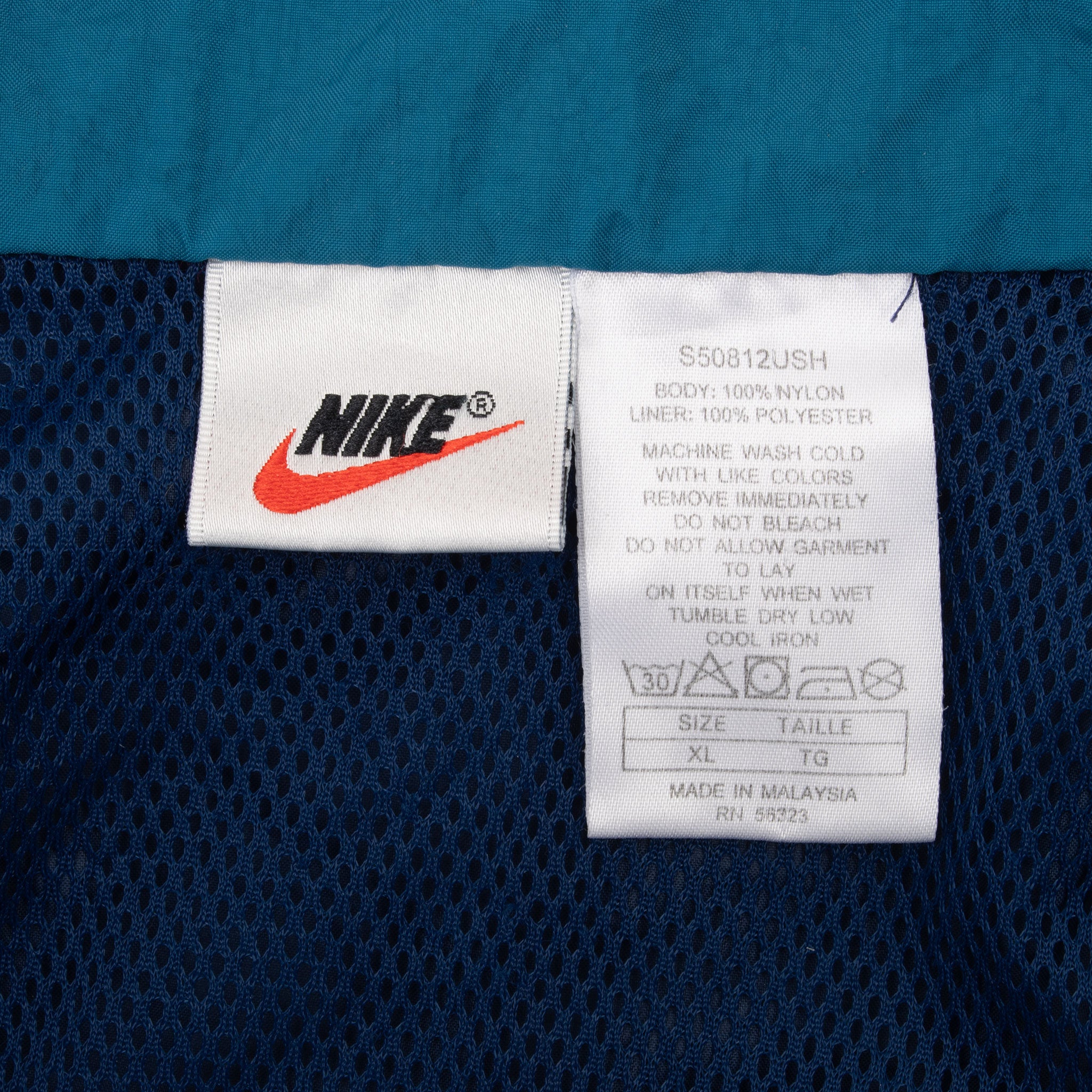 Vintage Nike Classic Swoosh Blue Windbreaker Jacket 1990S Size XL